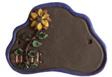 Töpfer-Türschild – Sonnenblume – klein – 17 x 12 cm – Reliefbild – aufwändige Handarbeit