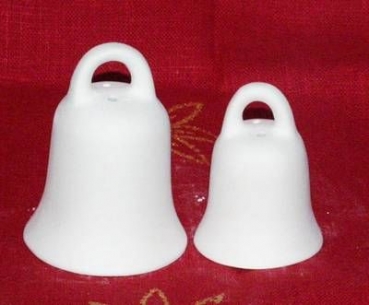 Glocken im 2er-Set - 6,5 und 8 cm hoch – Schrühware