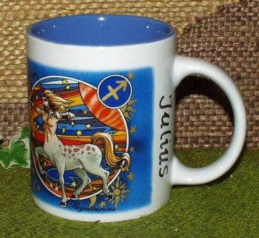 Kaffeebecher mit Namen - Sternzeichenmotiv Schütze