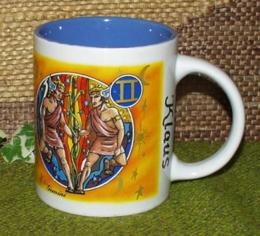 Decal – Sternzeichen Zwilling – Wrap für Tasse / Becher – 20 x 8 cm – DISC