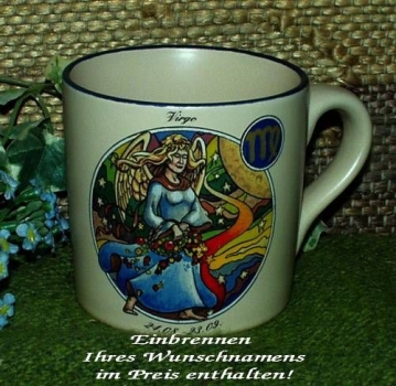 Namensbecher mit Sternzeichenmotiv Jungfrau