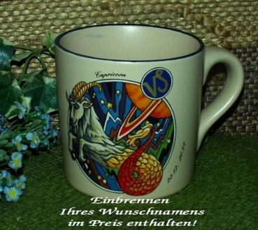 Namensbecher mit Sternzeichenmotiv Steinbock