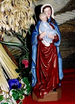 Madonna mit Kind aus Keramik – 34 cm hoch – Handarbeit – Unikat
