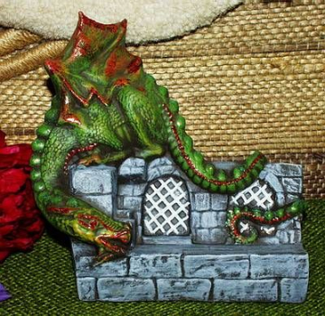 Visitenkartenhalter – Drache – 15,5 x 15 cm – Handarbeit aus Keramik – Unikat