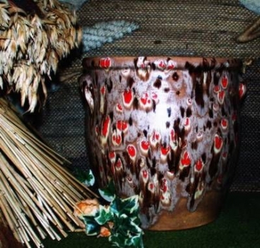 großer Steintopf – Höhe 25 cm - Durchmesser 25 cm - Schrühware