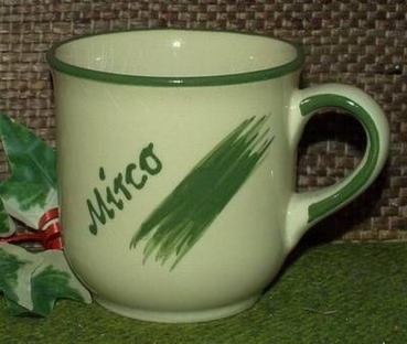Ceramic Cup - cream - mug with fixed name: Mirco