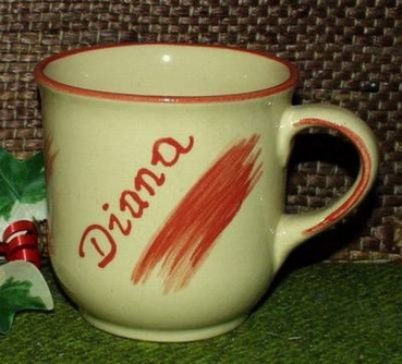 Ceramic Cup - cream - mug with fixed name: Diana