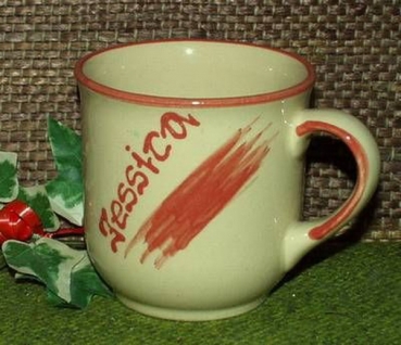 Ceramic Cup - cream - mug with fixed name: Jessica