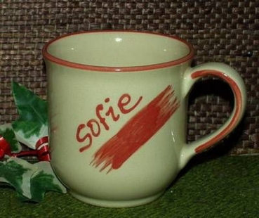 Ceramic Cup - cream - mug with fixed name: Sofie