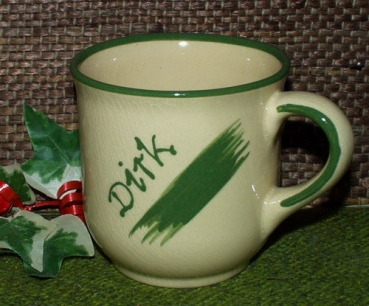 Ceramic Cup - cream - mug with fixed name: Dirk