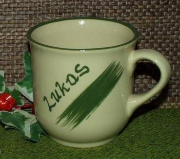 Ceramic Cup - cream - mug with fixed name: Lukas