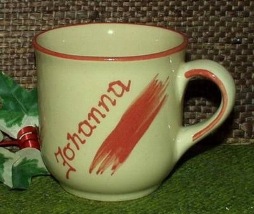 Ceramic Cup - cream - mug with fixed name: Johanna