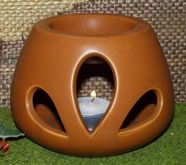 Keramik - Duftlampe – hellbraun - 18,5 x 12 cm