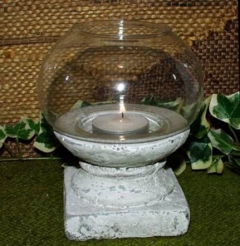 Windicht mit Glas-Kugel 13 cm hoch – Glas-Durchmesser 10 cm