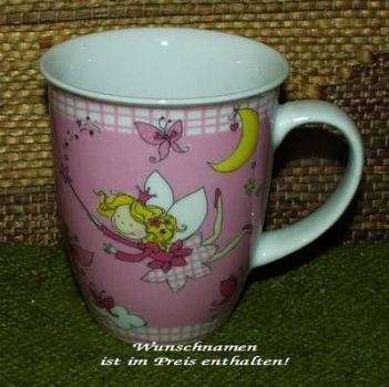 Keramik-Tasse  - Becher mit Wunschname – Elfen