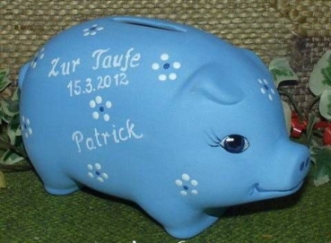 Sparschwein - klein - mit passendem Stopfen - 10 x 8 cm – Schrühware