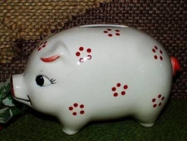 Sparschwein - klein - mit passendem Stopfen - 10 x 8 cm – Schrühware