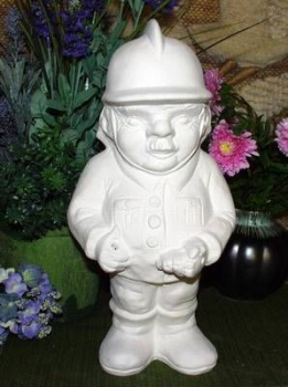 Feuerwehrmann – ohne Schlauch – 35 cm hoch - Schrühware