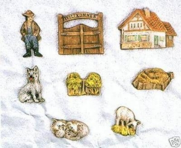 Gießform - Auf dem Bauernhof - 8 Motive