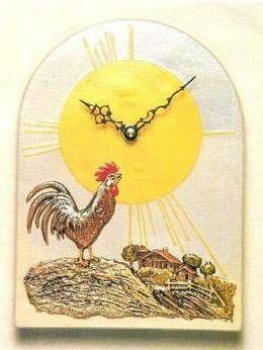 Gießform - Uhr Hahnenschrei Größe: 21,5 x 16 cm