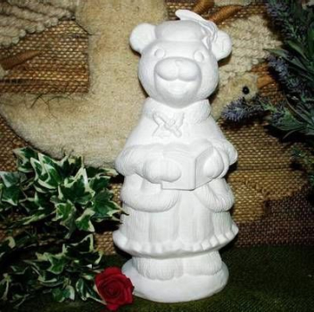 Teddydame - 32 cm hoch – Schrühware  – Sonderangebot