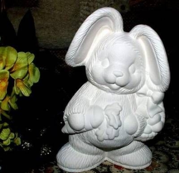 Teddyhase – Mädchen mit Möhre – 23 cm hoch – Schrühware