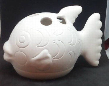 Zahnbürstenhalter – Fisch – mit Basis - 15 cm lang - Schrühware