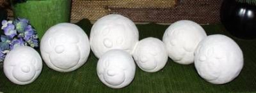 Schneebälle im 7er-Set – je 6 bis 9 cm Ø – Schrühware