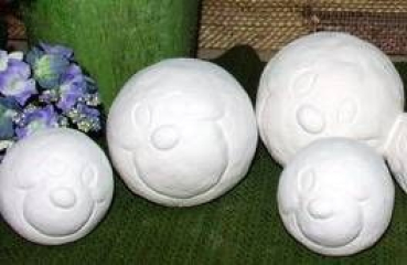 Schneebälle im 3er-Set – 6 bis 9 cm Ø – Schrühware