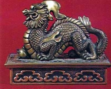 chinesische Dose mit Drache – Schrühware