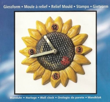 Giessform - Sonnenblumen - Uhr