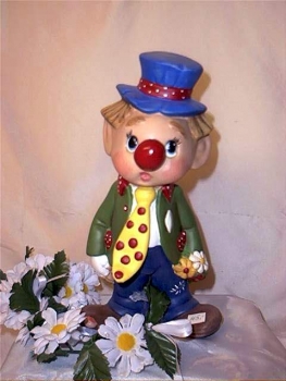 Clown mit Zigarre – 26 cm hoch – Schrühware