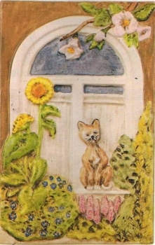 Giessform - Katze am Fenster - Bild