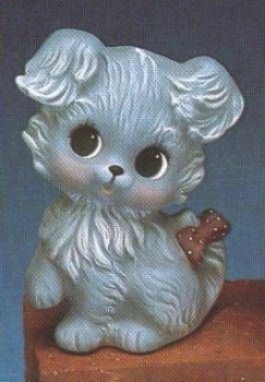 Hund mit Schleife – Schrühware