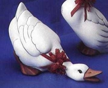 Ente – fressend – 23 cm lang – Schrühware