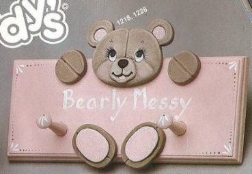 Garderobe mit Teddy-Motiv  – 28,5 x 12 cm – Schrühware