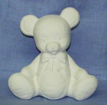 Teddy mit Schleife – groß – 22 cm hoch – Schrühware