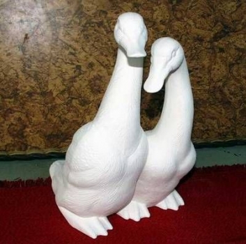 Entenpaar – 27,5 cm hoch – Schrühware