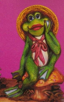 Frosch auf Pilz – 24 cm hoch - Schrühware