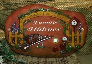 Rohling – Türschild – Garden Slab – 26 cm breit – mit Bohrlöchern und Klingelloch-Bohrung– Schrühware