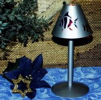 Metall-Windlicht für Teelicht - Motiv Fische