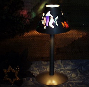 Metall-Windlicht für Teelicht - Motiv Fische