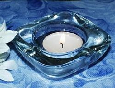 Glas-Teelichthalter - Quader – klar – 8 x 8 x 3,5 cm