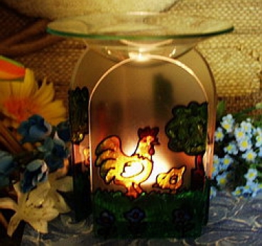 Glas-Duftlampe – Windlicht – dreieckig – Hahn
