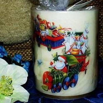 Windlicht / Kerze - Santa's Express – cream