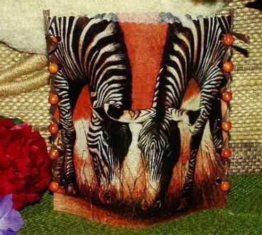 Folienwindlicht für Teelicht - Zebras