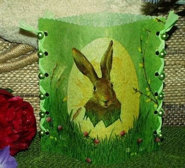 Folienwindlicht für Teelicht - Hase im Ei