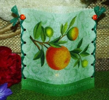 Lantern made of laminated motif for tealight - Orange
