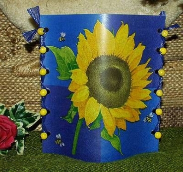 Folienwindlicht für Teelicht - Sonnenblume
