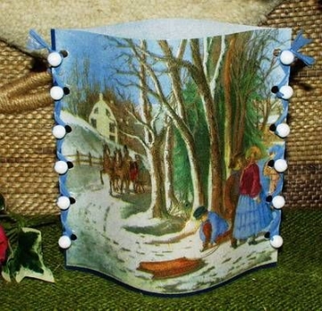 Lantern made of laminated motif for tealight - Im Winter